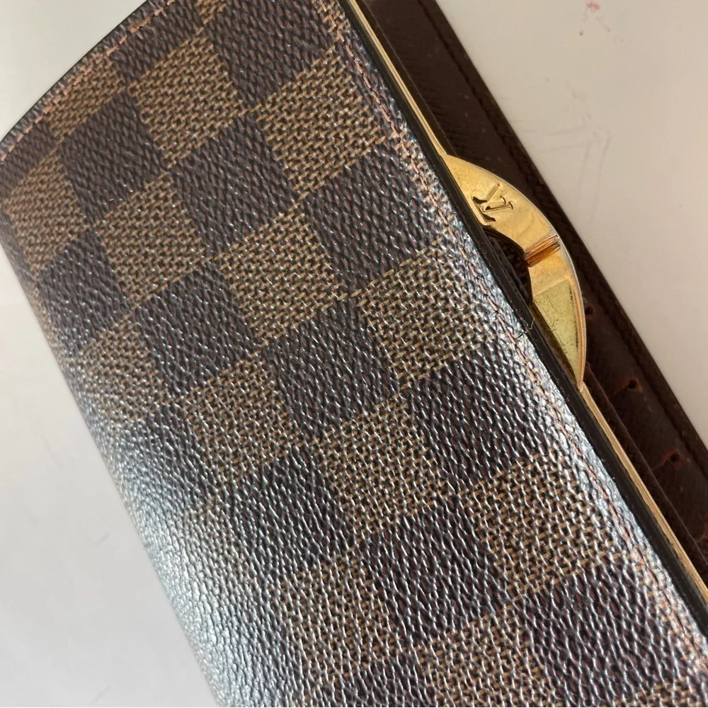 Louis Vuitton Brown Damier Porte-Monnaie Viennois Crossbody Wallet Purse